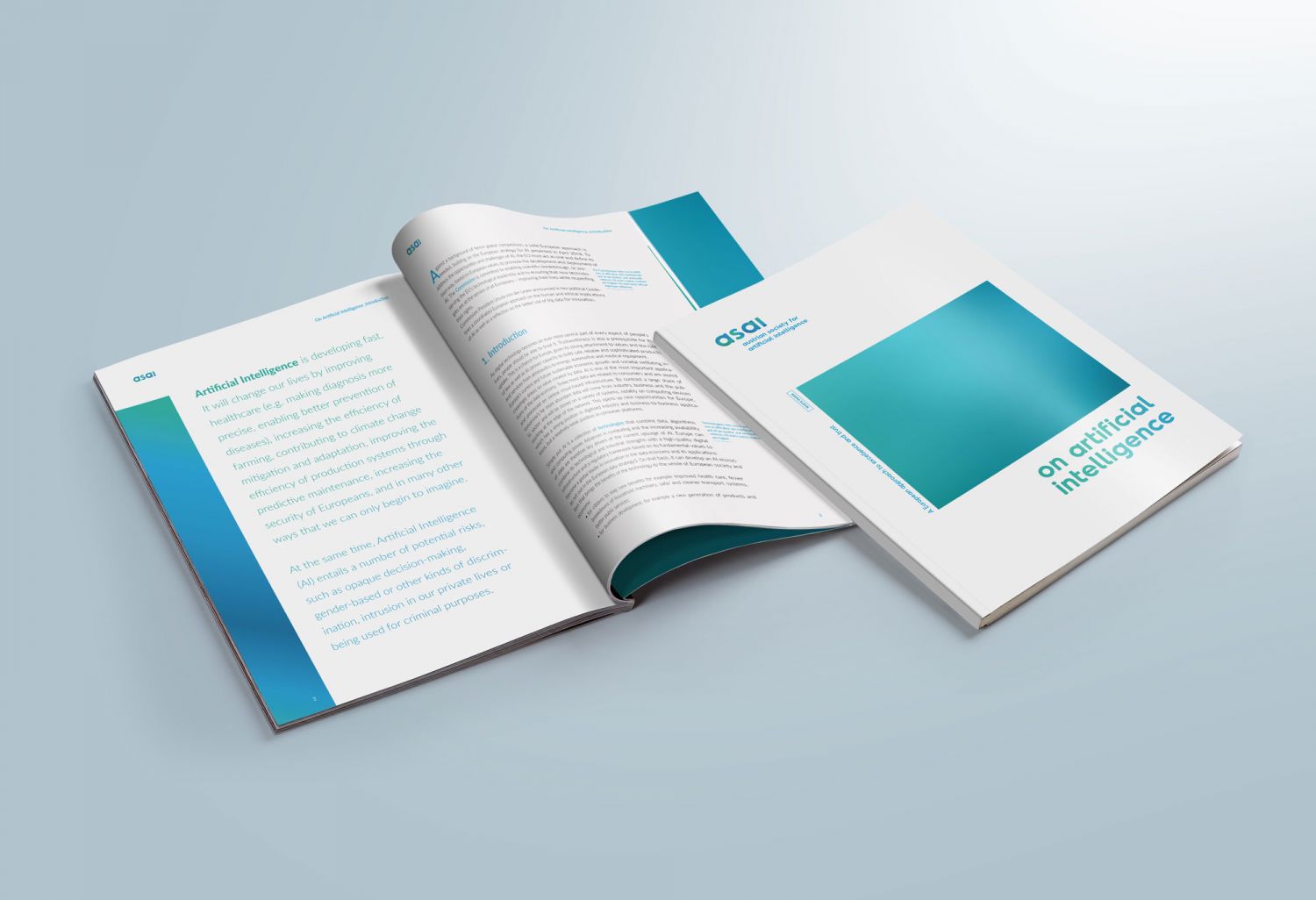 ASAI Corporate Design Projekt Broschüren Berichte Englisch