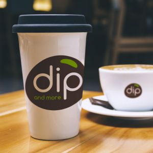 Branding und Corporate Design für dip and more Coffeeshop Café Crepes Waffles Shop in Villach