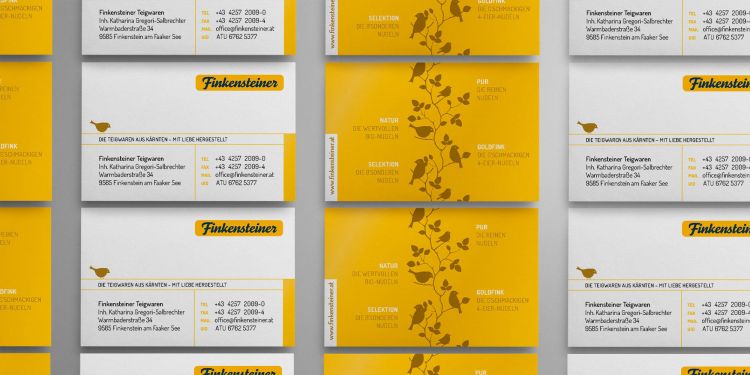 Geschäftsdrucksorten Visitenkarten Corporate Design Finkensteiner