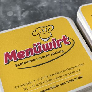 menüwirt restaurant kärnten gasthaus design logo gestaltung entwurf klagenfurt klopeiner see